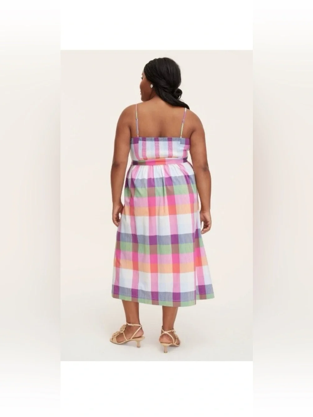 EUC Kate Spade x Target madras plaid midi dress w/tie belt worn 1x size medium - Picture 3 of 13